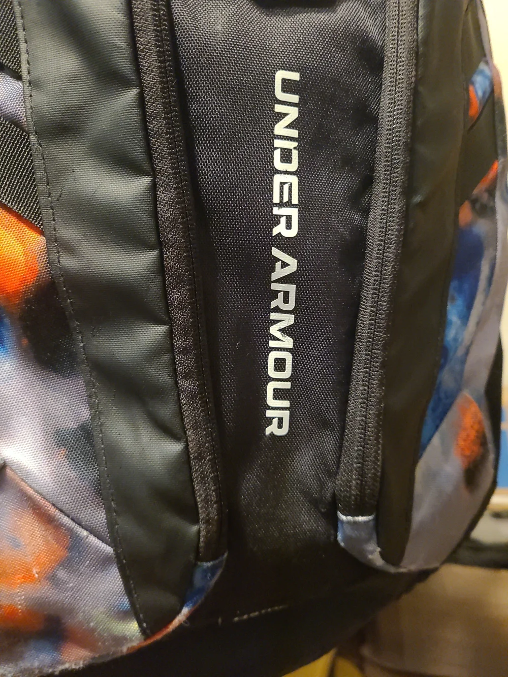 Under Armour Hustle Pro Men's Multicolor Camo Backpack - Blue/Orange/Gray